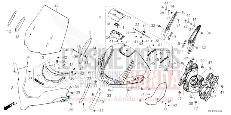PARE-BRISE von GL1800 GRAPHITE BLACK (NHB01) von 2023
