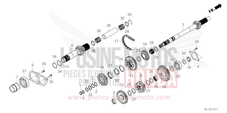 BOITE DE VITESSES (ARBRE SECONDAIRE) (DCT) von GL1800 BETA SILVER METALLIC (NHC07E) von 2023