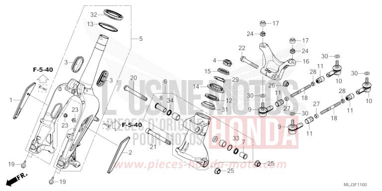 FOURCHETTE AVANT von GL1800 BETA SILVER METALLIC (NHC07E) von 2023