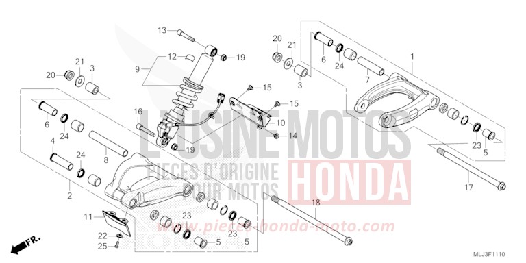 BRAS DE COUSSIN von GL1800 BETA SILVER METALLIC (NHC07E) von 2023