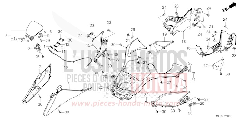 COUVERCLE von GL1800 BETA SILVER METALLIC (NHC07E) von 2023