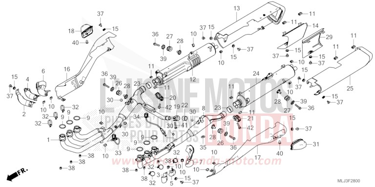 SILENCIEUX D'ECHAPPEMENT von GL1800 BETA SILVER METALLIC (NHC07E) von 2023