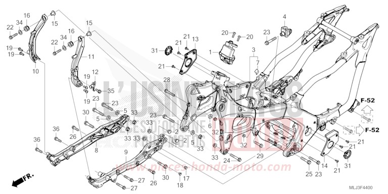 CARROSSERIE DE CHASSIS von GL1800 BETA SILVER METALLIC (NHC07E) von 2023