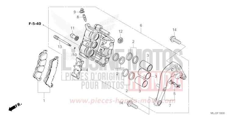 ETRIER DE FREIN ARRIERE von GL1800 PEARL GLARE WHITE (NHB53) von 2023