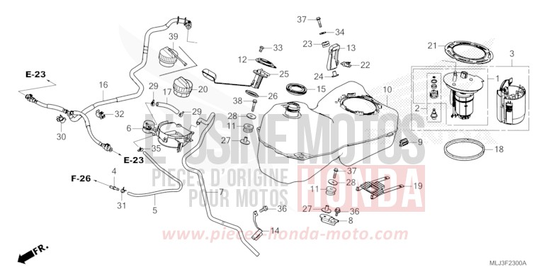 RESERVOIR A CARBURANT von GL1800 PEARL GLARE WHITE (NHB53) von 2023