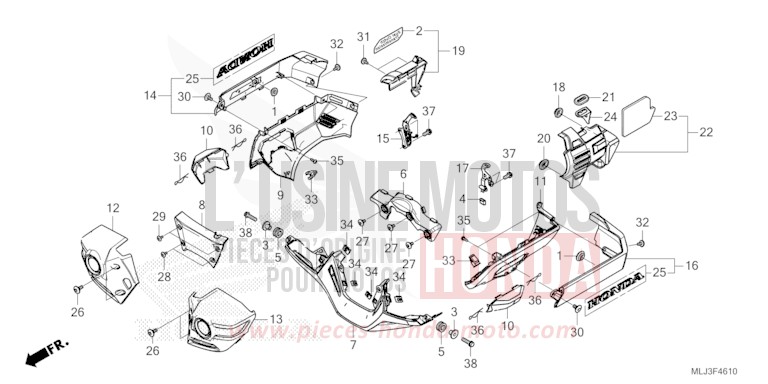 COUVERCLE DE MOTEUR von GL1800 PEARL GLARE WHITE (NHB53) von 2023