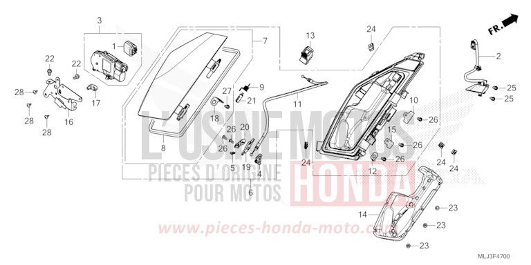 POCHE von GL1800 PEARL GLARE WHITE (NHB53) von 2023