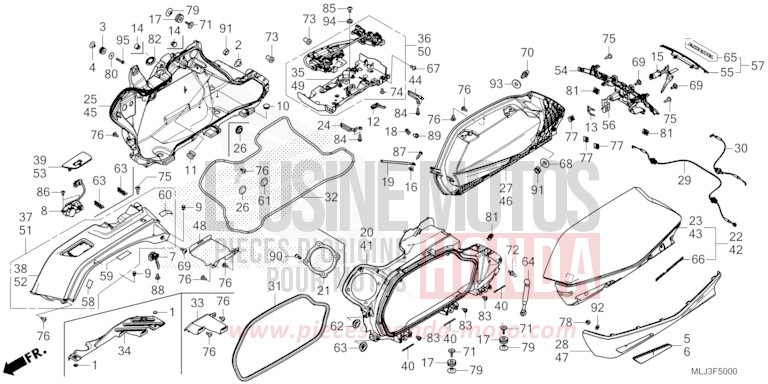 SACOCHE von GL1800 PEARL GLARE WHITE (NHB53) von 2023