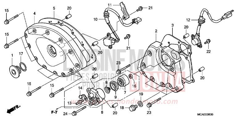 GAINE DE PROTECTION AVANT/COUVERCLE BOITE VITESSES von GL1800 CANDY PROMINENCE RED (R342) von 2016