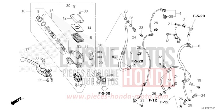 HAUPTBREMSZYLINDER, VORNE ZYLINDER von NT1100 MAT IRIDIUM GRAY METALLIC (NHC64) von 2023