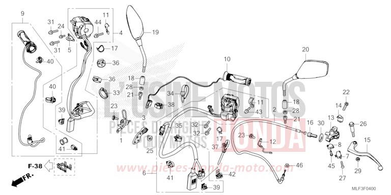 SCHALTERGRIFF/HEBEL/KABEL/SPIEGEL (NT1100A) von NT1100 PEARL GLARE WHITE (NHB53) von 2023