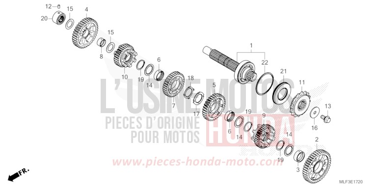 GETRIEBE (GEGENWELLE) (NT1100D) von NT1100 GUNMETAL BLACK METLLIC (NHC52) von 2023