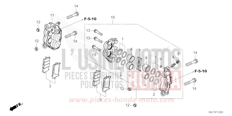 VORDERRAD-BREMSSATTEL von NT1100 GUNMETAL BLACK METLLIC (NHC52) von 2023
