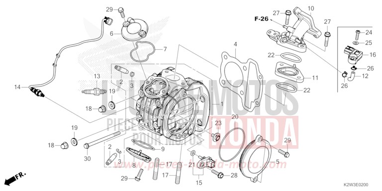 ZYLINDERKOPF von ST125A PEARL CADET GRAY (NHB95) von 2023