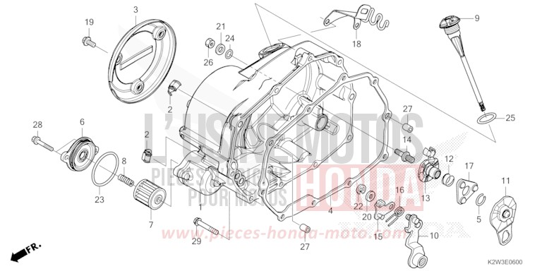 KURBELGEHAEUSEABDECKUNG von ST125A PEARL CADET GRAY (NHB95) von 2023