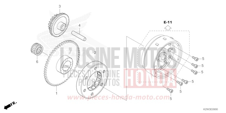 ANLASSERKUPPLUNG von ST125A PEARL CADET GRAY (NHB95) von 2023