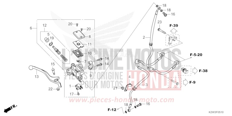 HAUPTBREMSZYLINDER, VORNE ZYLINDER von ST125A PEARL CADET GRAY (NHB95) von 2023