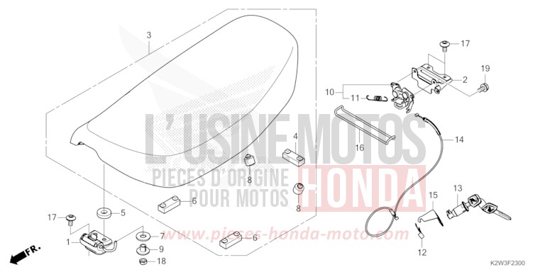 SITZ von ST125A PEARL CADET GRAY (NHB95) von 2023