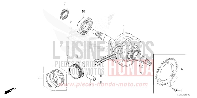 KURBELWELLE/KOLBEN von ST125A PEARL GLITTERING BLUE (B231) von 2023