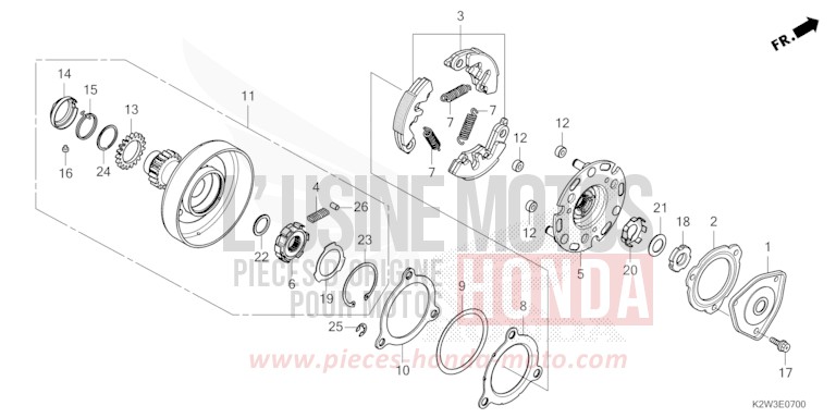 KUPPLUNG von ST125A PEARL NEBULA RED (R376) von 2023