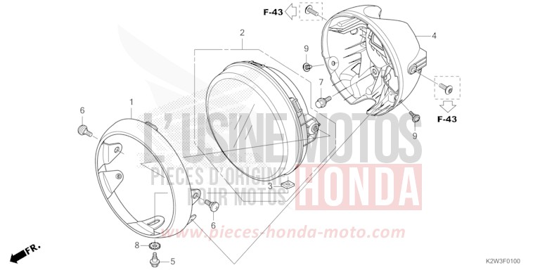 SCHEINWERFER von ST125A PEARL NEBULA RED (R376) von 2023