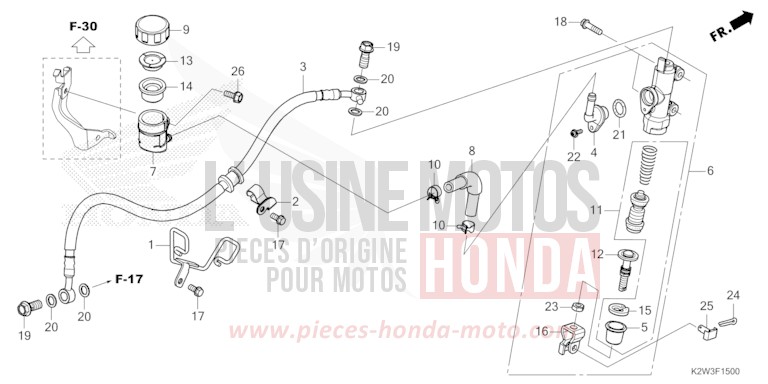REAR BRAKE MASTER CYLINDER von ST125A PEARL NEBULA RED (R376) von 2023