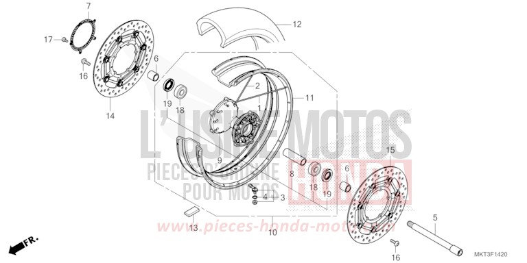 VORDERRAD von X-ADV SHASTA WHITE (NH138) von 2023