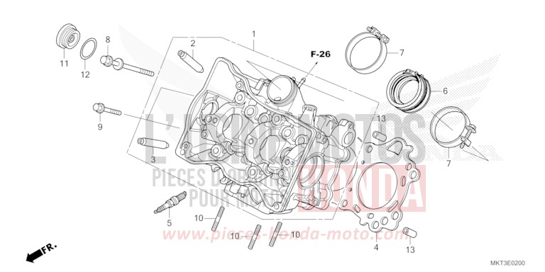 ZYLINDERKOPF von X-ADV SHASTA WHITE (NH138) von 2023