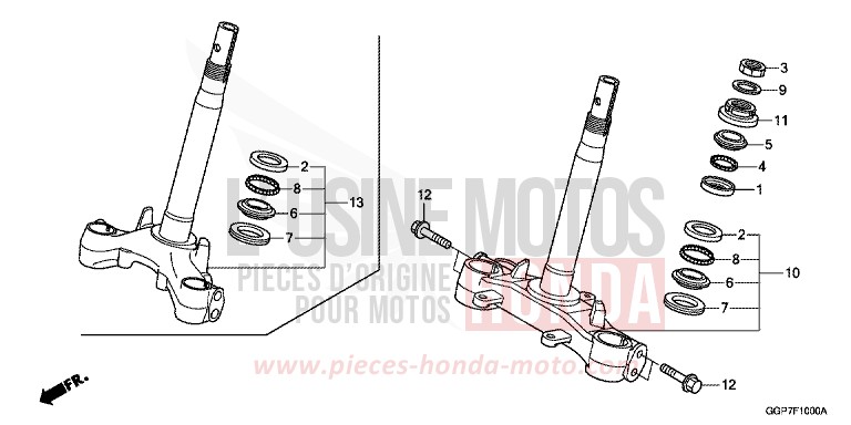 TIGE DE DIRECTION von NSC50MPD CANDY LUCID RED (R264) von 2012