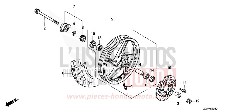 ROUE AVANT von NSC50MPD CANDY LUCID RED (R264) von 2012