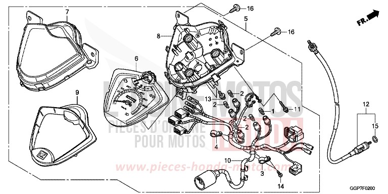 COMPTEUR DE VITESSE (NSC50/MPD/WH) von NSC50MPD MAT CARBONIUM GRAY METALLIC (NHB52) von 2014