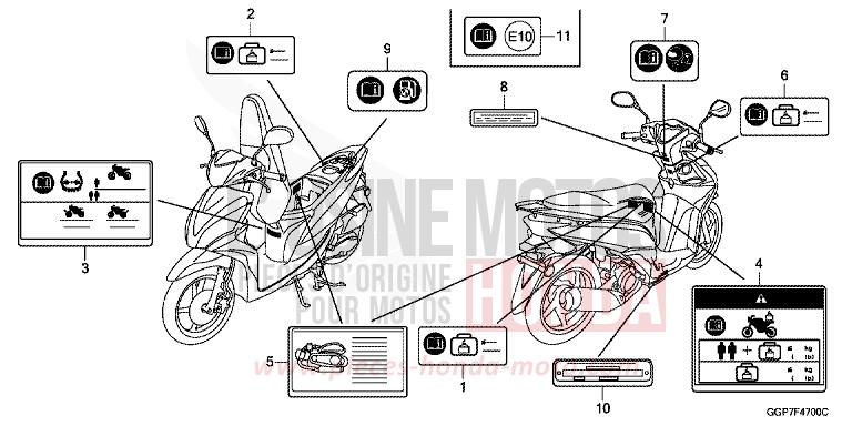 ETIQUETTE DE PRECAUTIONS (NSC50/MPD/WH) von NSC50MPD MAT CARBONIUM GRAY METALLIC (NHB52) von 2014