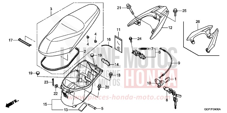 SIEGE/COMPARTIMENT A BAGAGES von NSC50MPD PEARL NIGHTSTAR BLACK (NHA84) von 2014