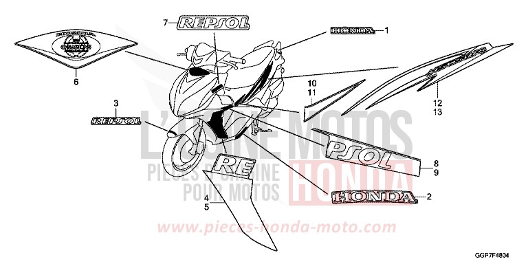 MARQUE/RAYURE (NSC50T2-6E,7ED) von NSC50MPD VIBRANT ORANGE (YR250) von 2015