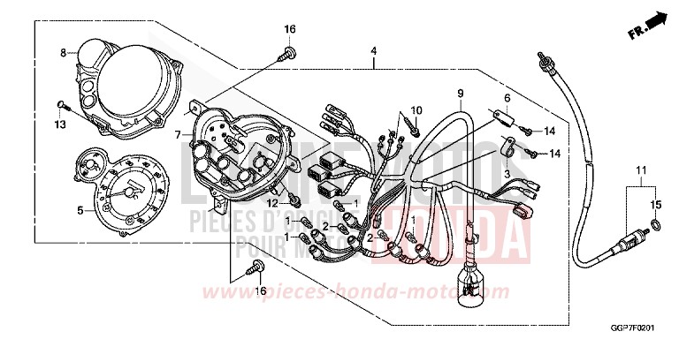 COMPTEUR DE VITESSE (NSC502WH/T2) von NSC50MPD ROSS WHITE (NH196) von 2014