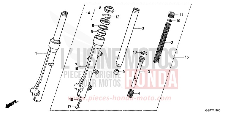 FOURCHETTE AVANT von NSC50MPD PEARL COOL WHITE (NHA16) von 2014