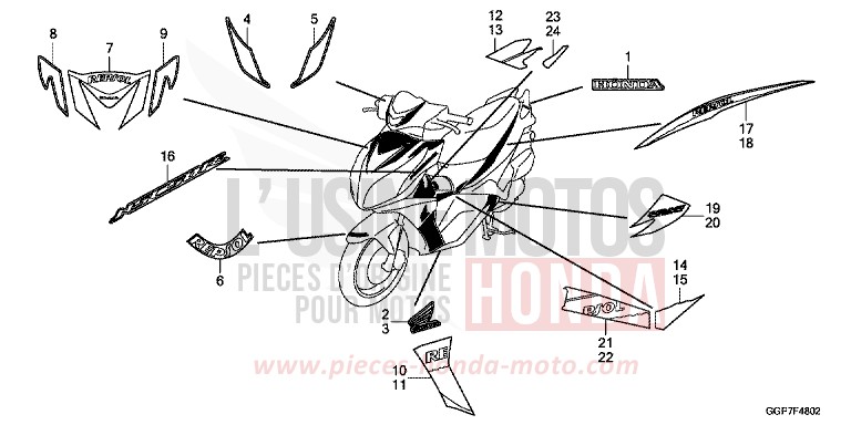 MARQUE/RAYURE (NSC502WH-2E,2F,3ED) von NSC50MPD VIBRANT ORANGE (YR250) von 2013