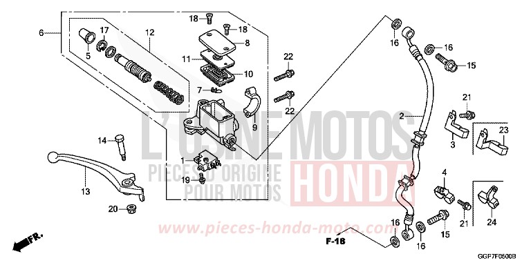 MAITRE-CYLINDRE DE FREIN AVANT CYLINDRE von NSC50MPD BOSS GRAY METALLIC (NHA21) von 2013