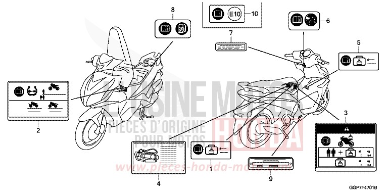 ETIQUETTE DE PRECAUTIONS (NSC502WH/T2) von NSC50MPD BOSS GRAY METALLIC (NHA21) von 2013