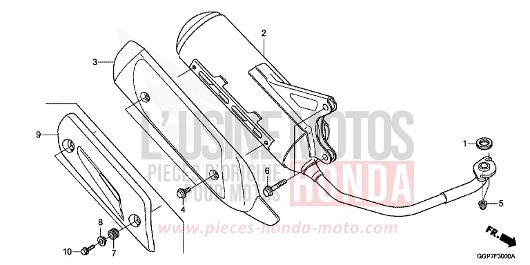 SILENCIEUX D'ECHAPPEMENT von NSC50MPD BOSS GRAY METALLIC (NHA21) von 2012