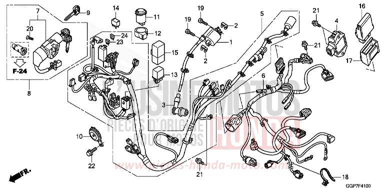 FAISCEAU DES FILS (NSC50/MPD/WH) von NSC50MPD BOSS GRAY METALLIC (NHA21) von 2012
