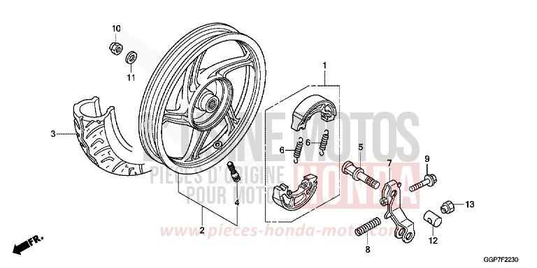 ROUE ARRIERE von NSC50MPD PEARL WHITE (NHA20) von 2012