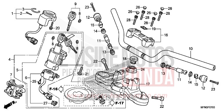ROHRGRIFF/OBERE BRUECKE von CB1000R HYPER RED (R348B) von 2015