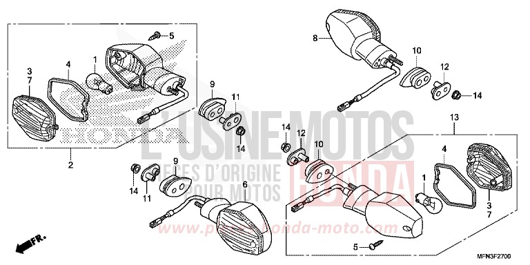 BLINKER von CB1000R HYPER RED (R348B) von 2015