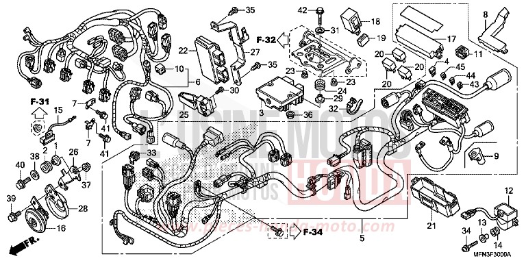 KABELBAUM von CB1000R HYPER RED (R348B) von 2015