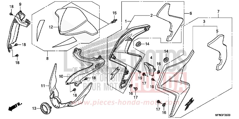 WINDLAUF von CB1000R HYPER RED (R348B) von 2015