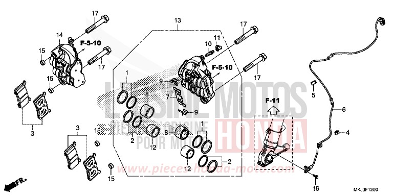 VORDERRAD-BREMSSATTEL von CB1000R MAT BULLET SILVER (NH389) von 2018
