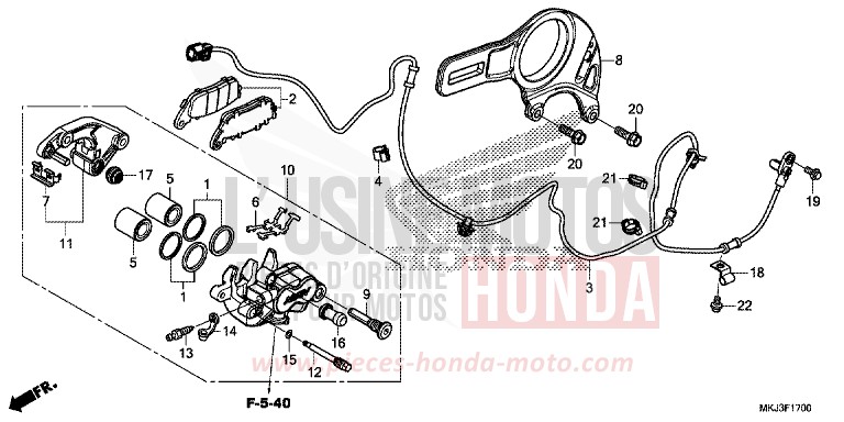 HINTERRAD-BREMSSATTEL von CB1000R MAT BULLET SILVER (NH389) von 2018