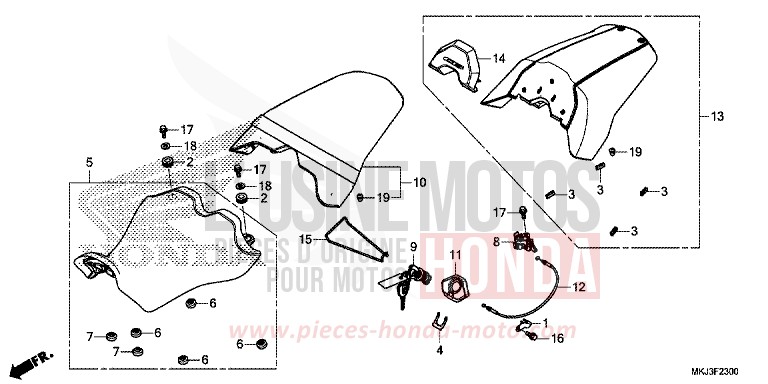 SITZ von CB1000R MAT BULLET SILVER (NH389) von 2018