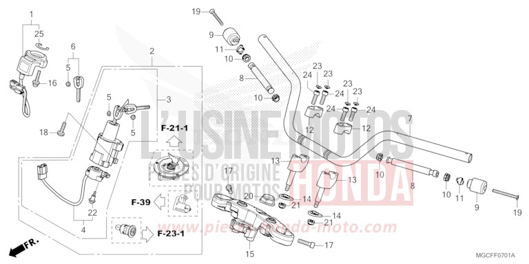 ROHRGRIFF/OBERE BRUECKE (CB1100CA/NA/NAD) von CB1100 MAT BETA SILVER METALLIC (NHC08) von 2019